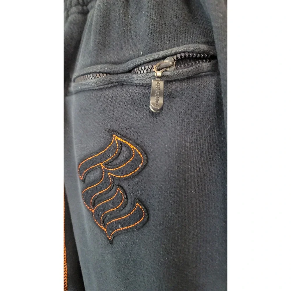 Rocawear Lounge Pants Men's Large Blue Orange Stripe Embroidered Logo Activewear